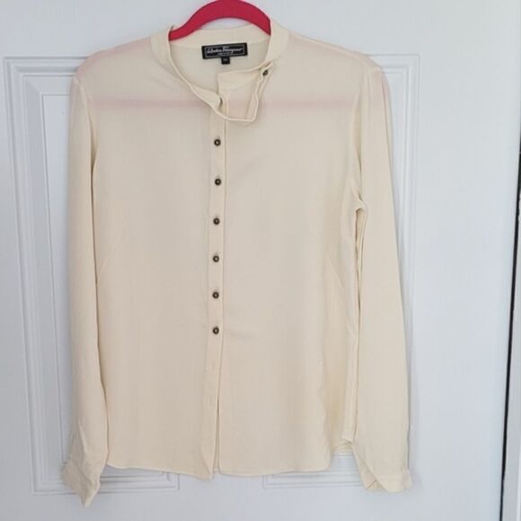 Salvatore Ferragamo button-down blouse size 44/Medium - Picture 5 of 16